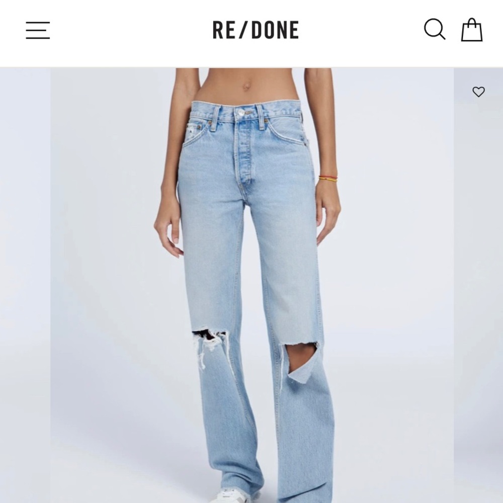Re/done high rise loose rigid denim